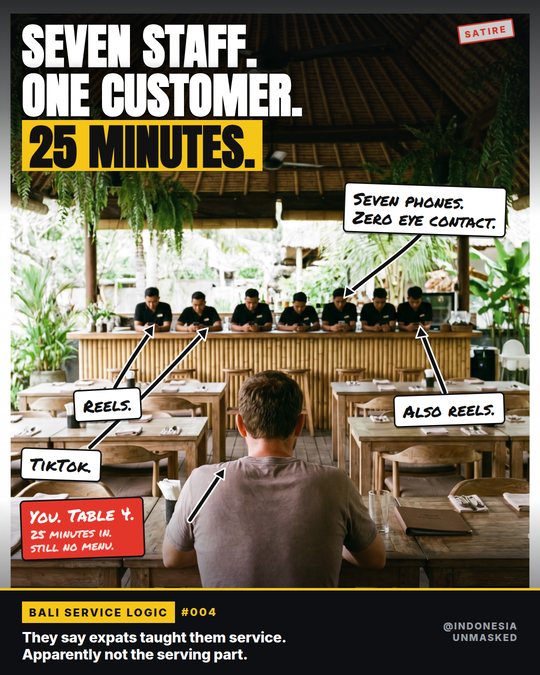 Seven staff. One customer. 25 minutes.