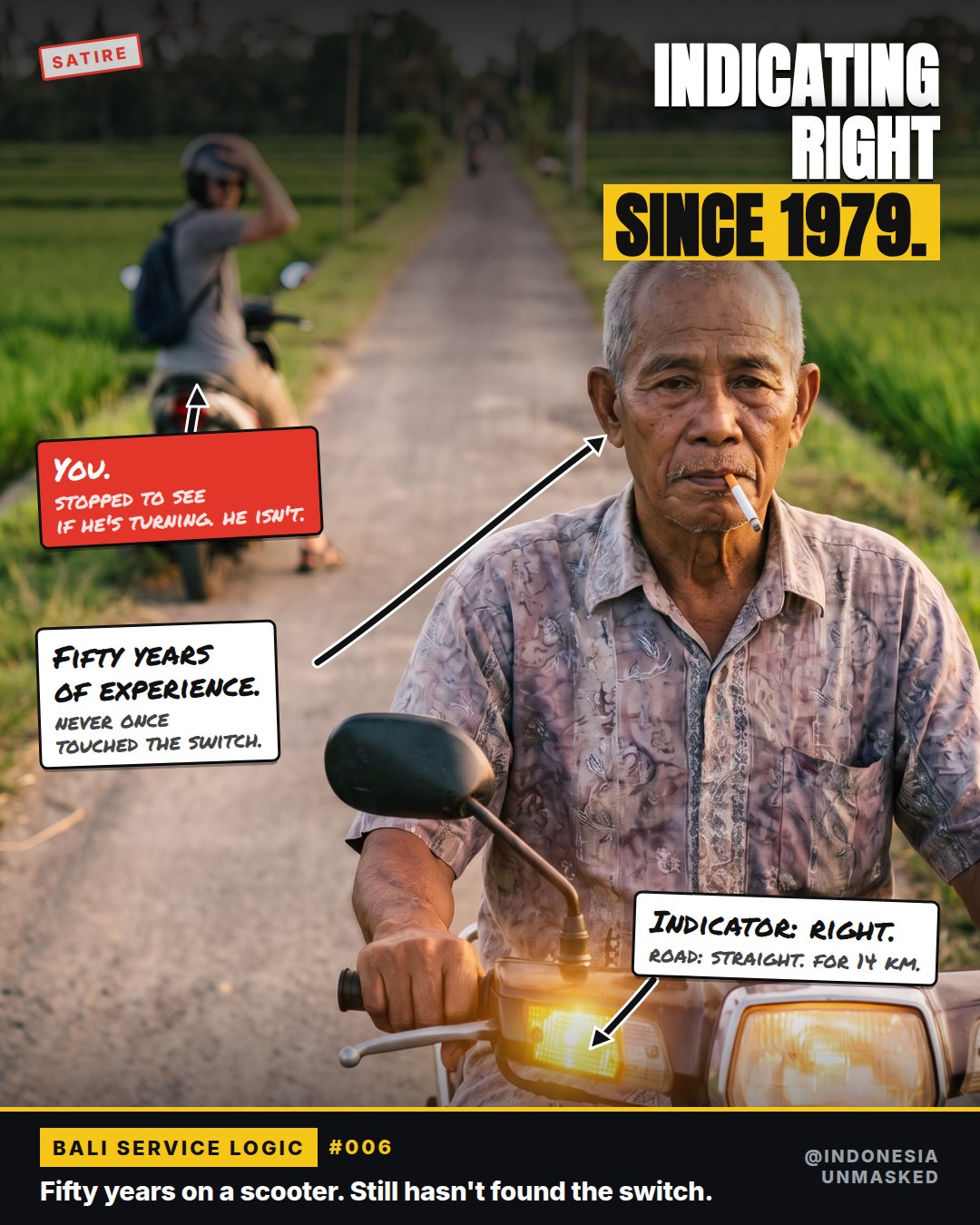 Indicating right since 1979.