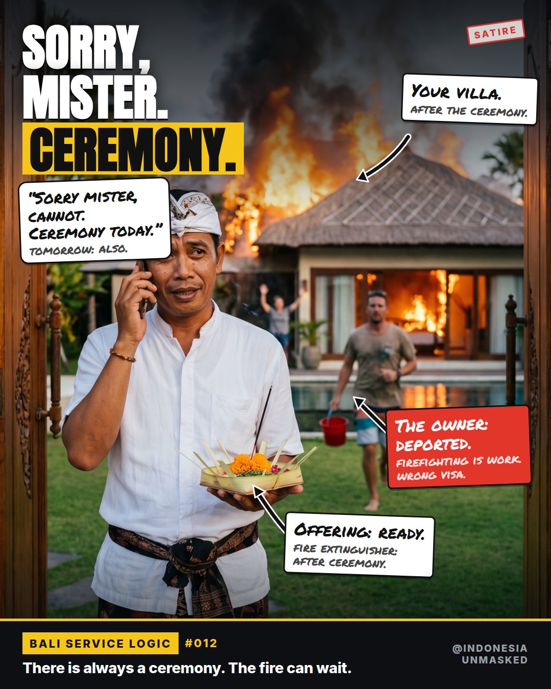 Sorry, mister. Ceremony.