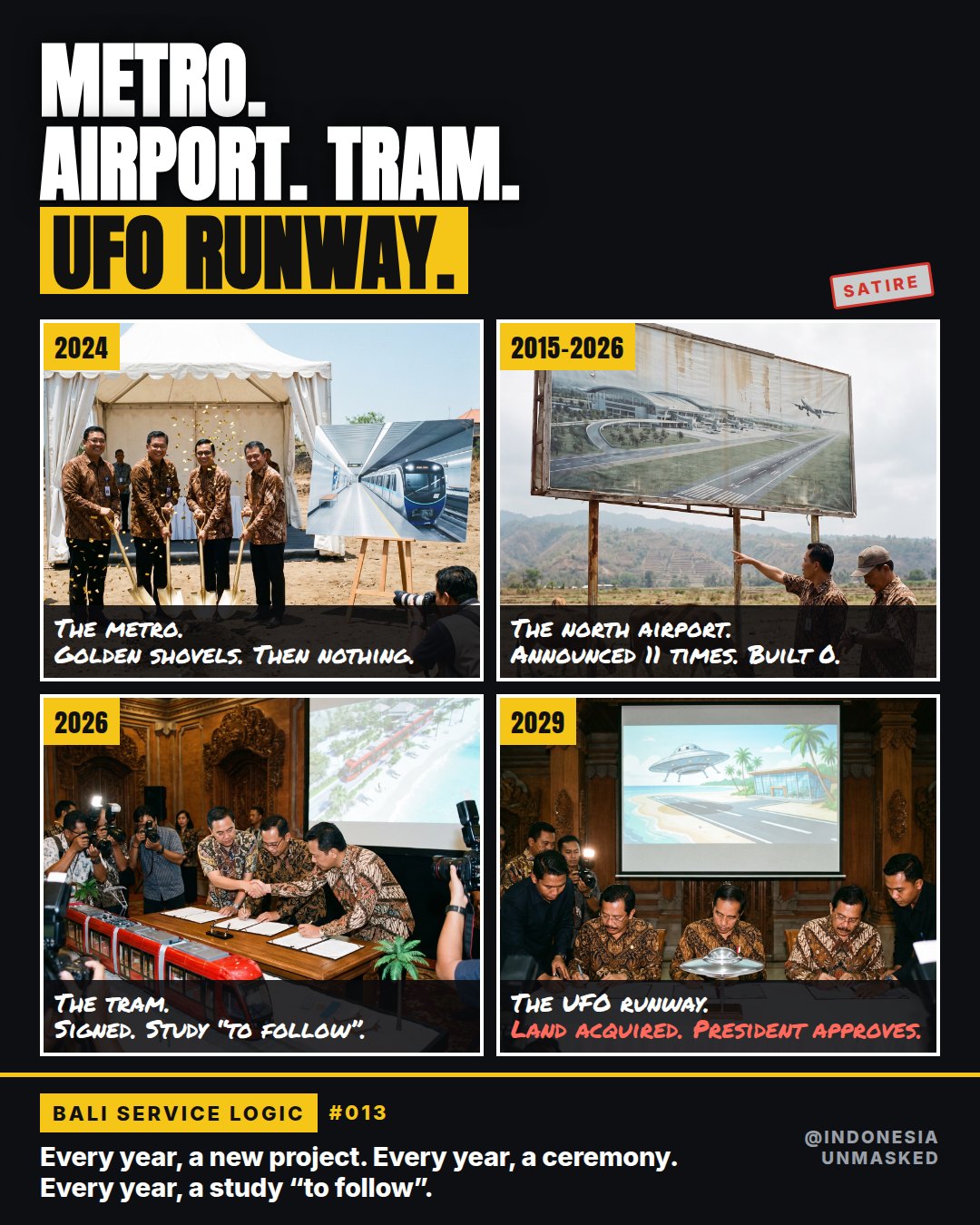 Metro. Airport. Tram. UFO runway.
