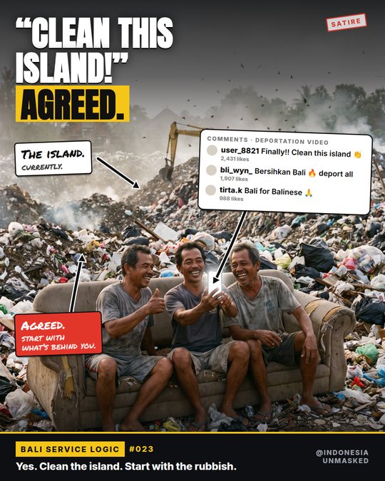 “Clean this island!” Agreed.