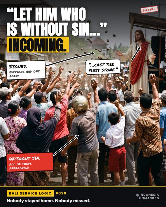 “Let him who is without sin…” Incoming.