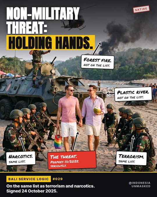 Non-military threat: holding hands.